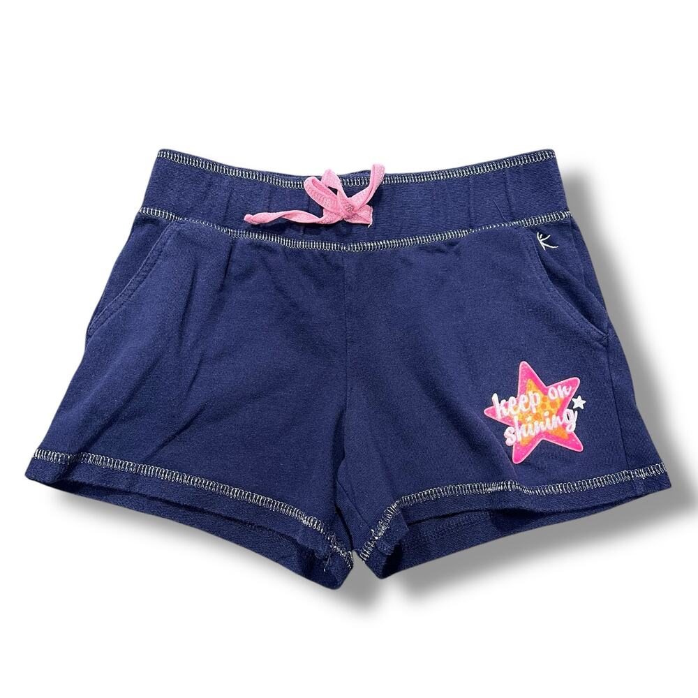 Danskin Now Girls Shorts Navy Blue Pink Keep On Shining Star Casual Sweatshorts